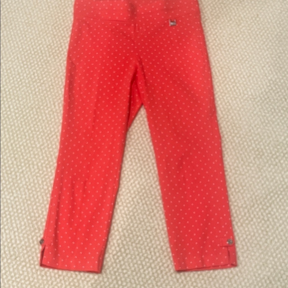Rafaella Coral Pants with White polka Dots - Picture 4 of 8